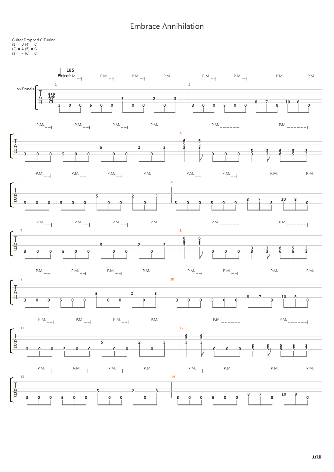 Embrace Annihilation吉他谱