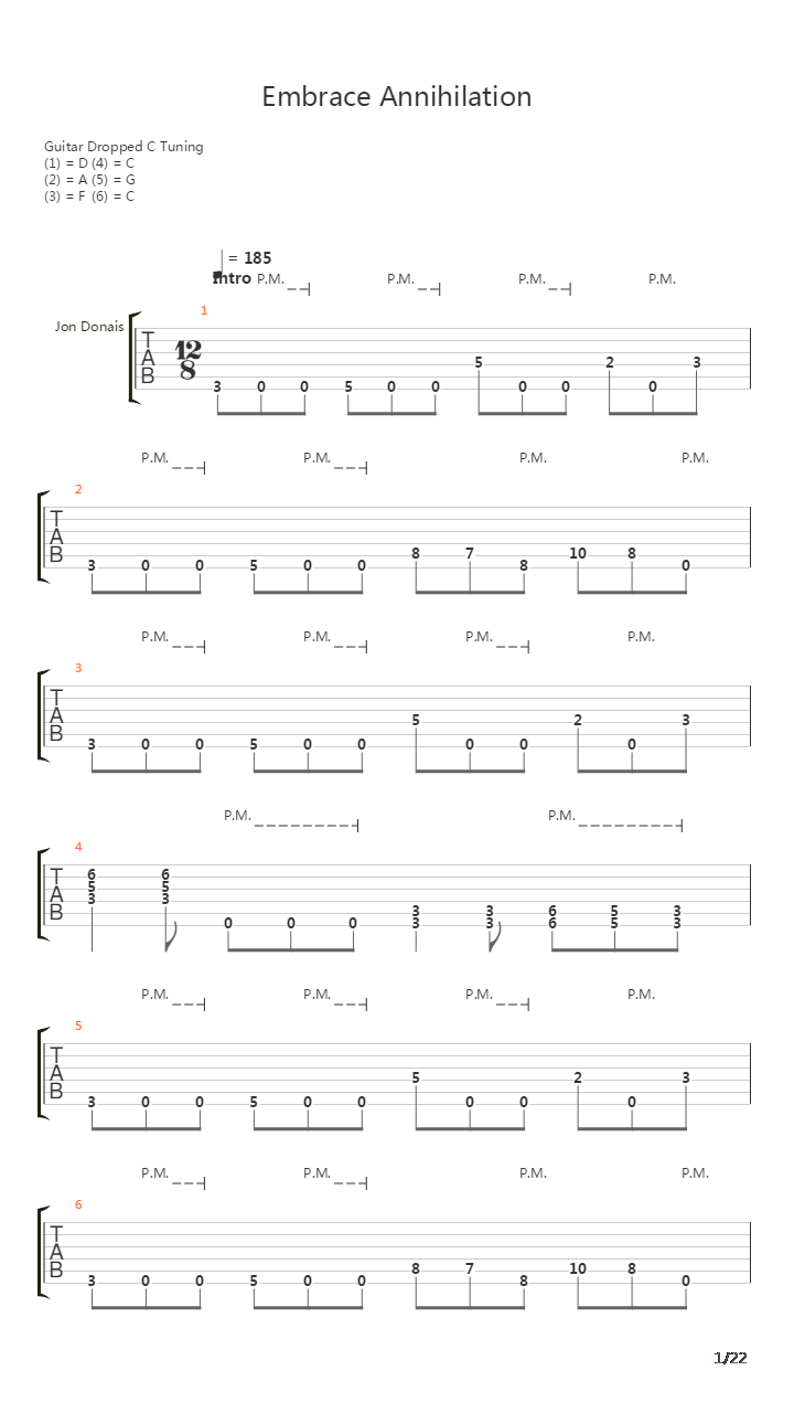 Embrace Annihilation吉他谱