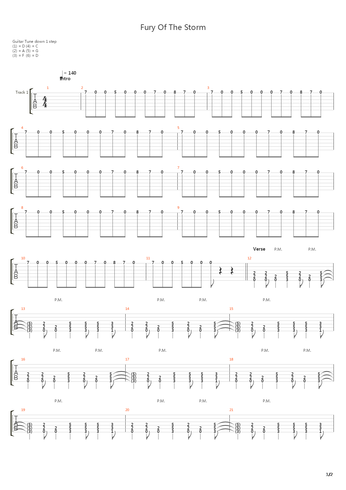 Fury Of The Storm吉他谱
