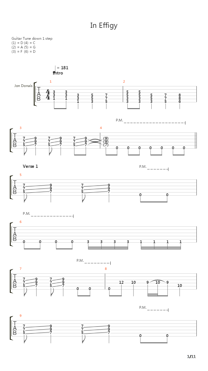In Effigy吉他谱
