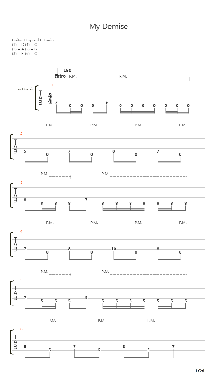 My Demise吉他谱