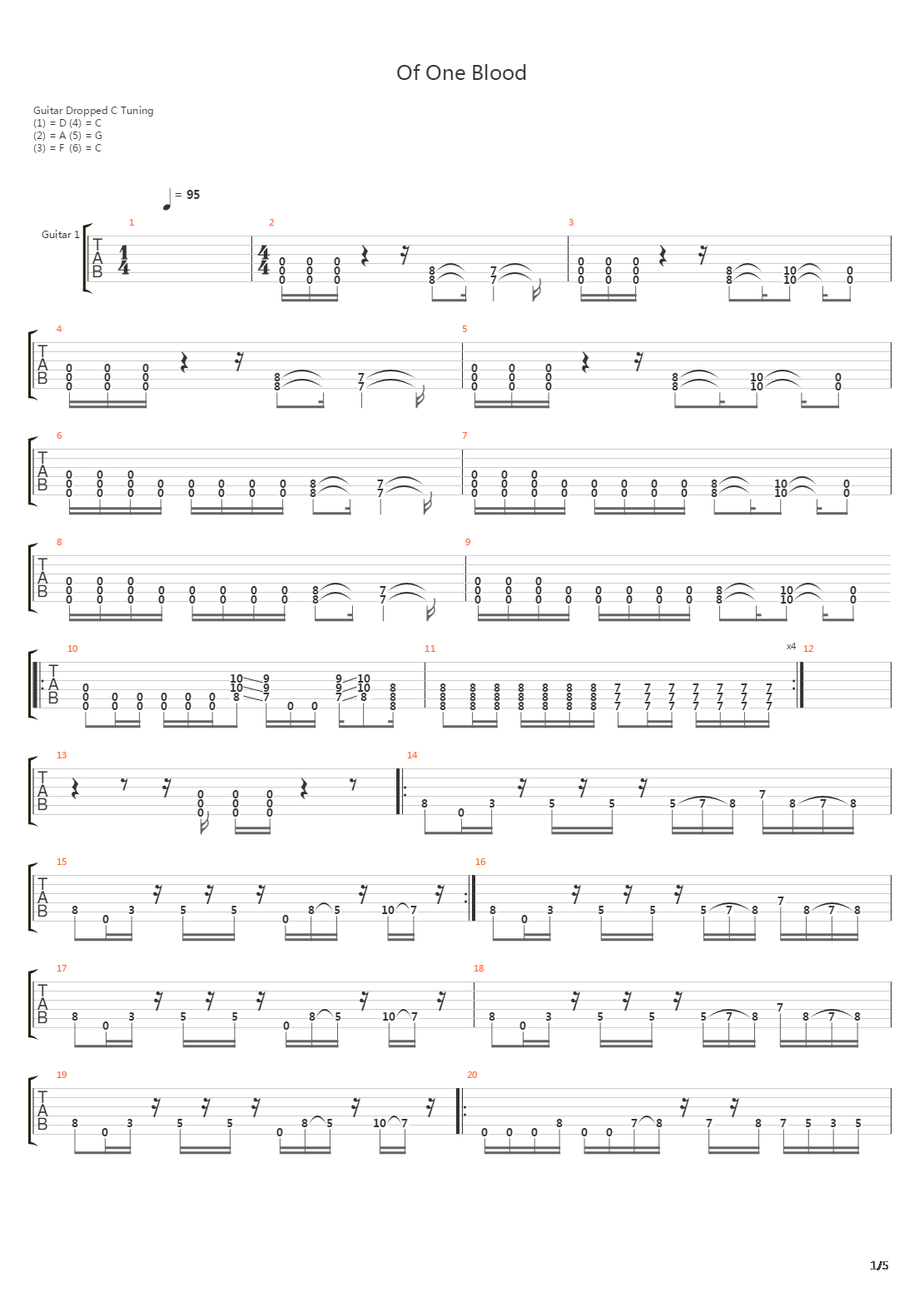 Of One Blood吉他谱