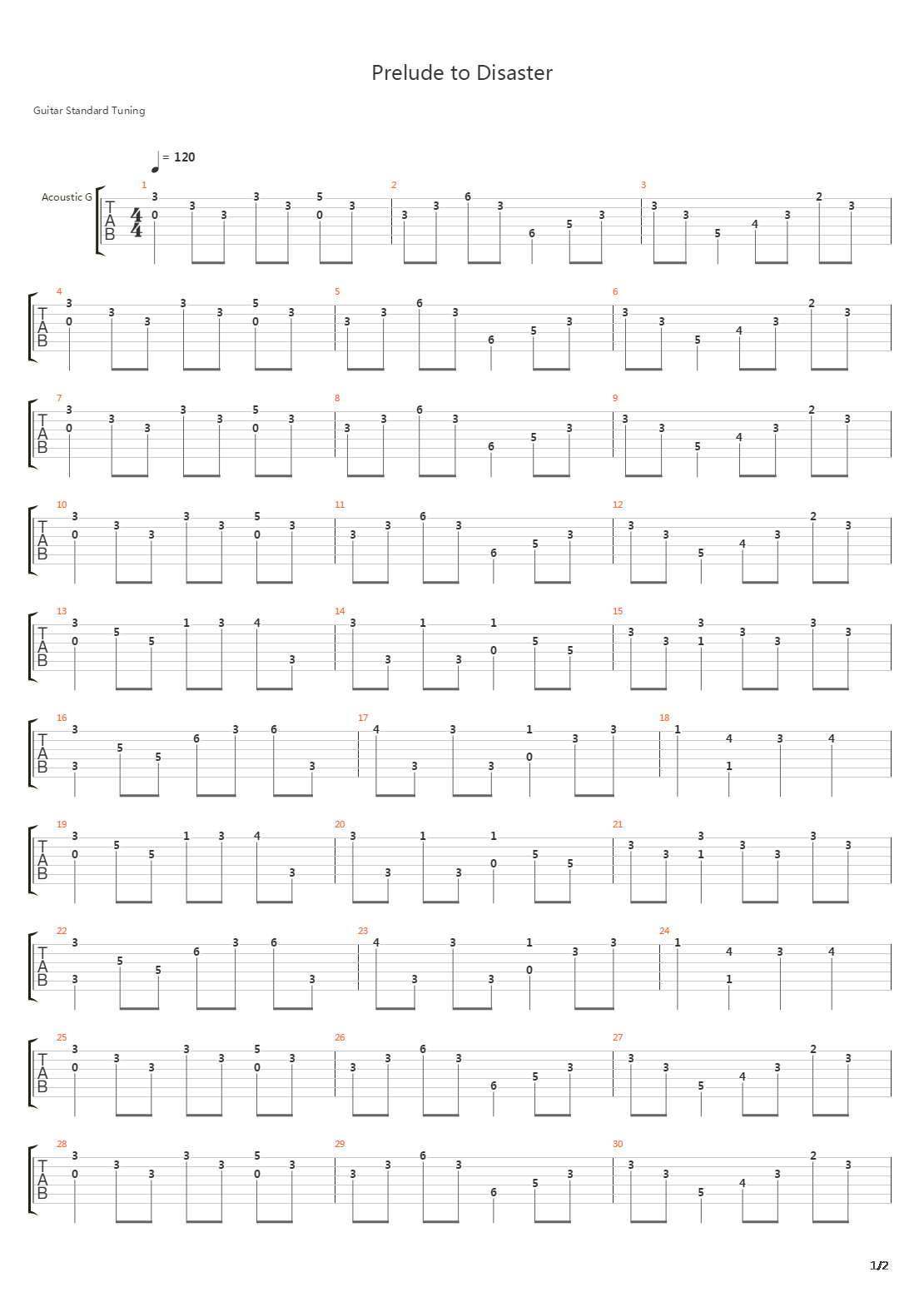Prelude To Disaster吉他谱