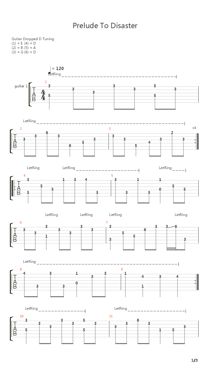 Prelude To Disaster吉他谱