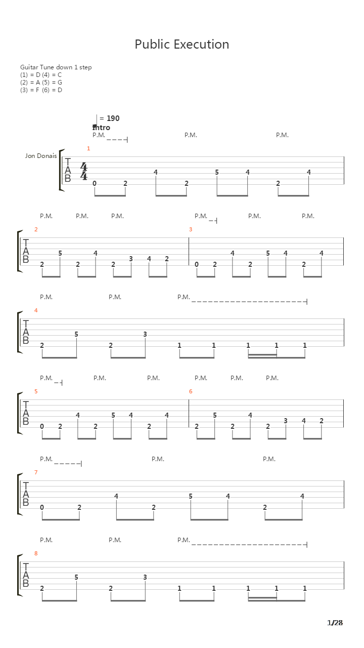 Public Execution吉他谱