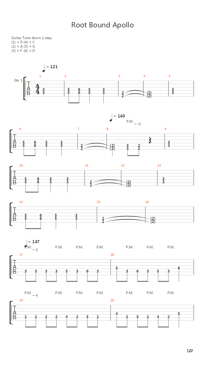 Root Bound Apollo吉他谱