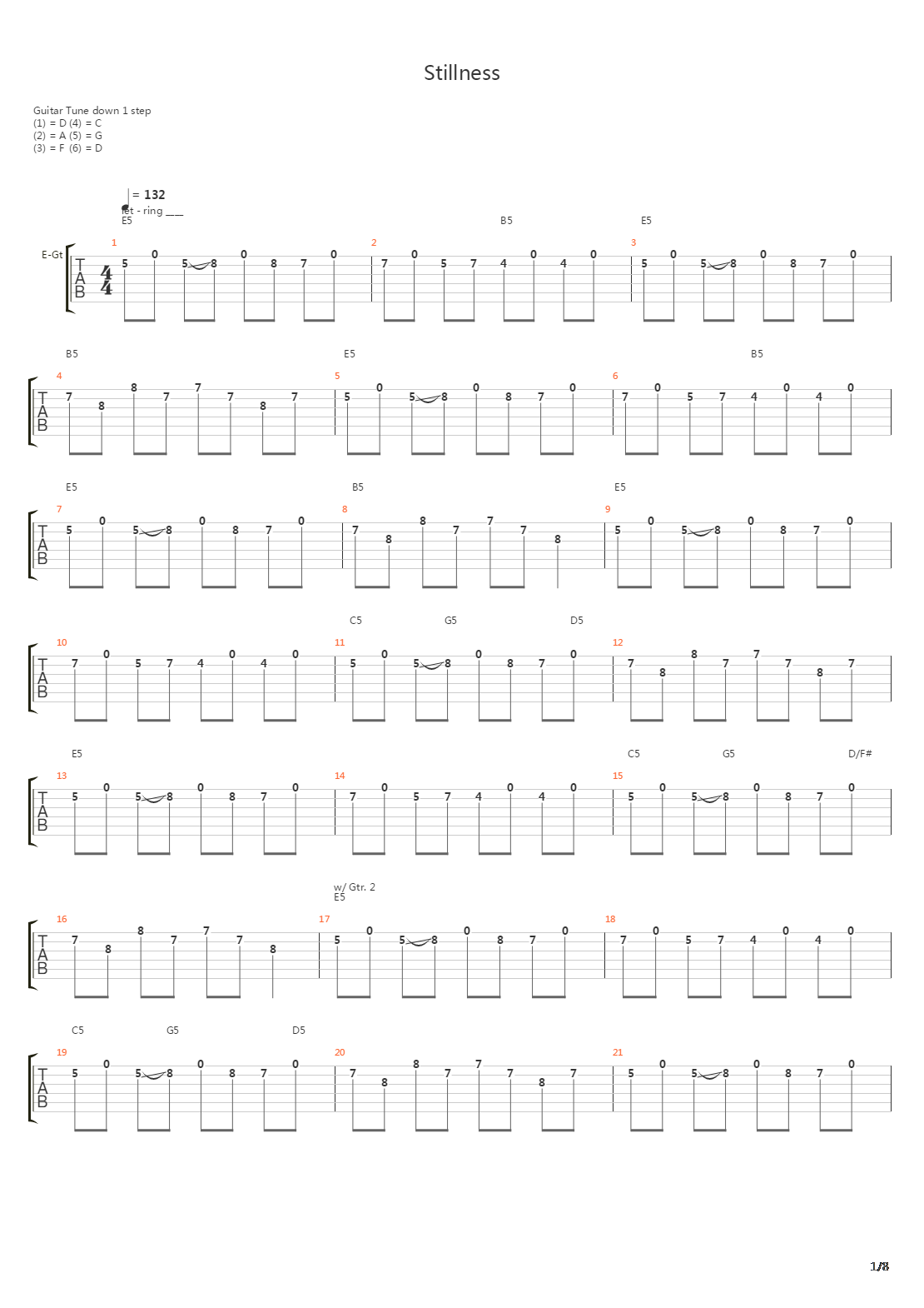 Stillness吉他谱