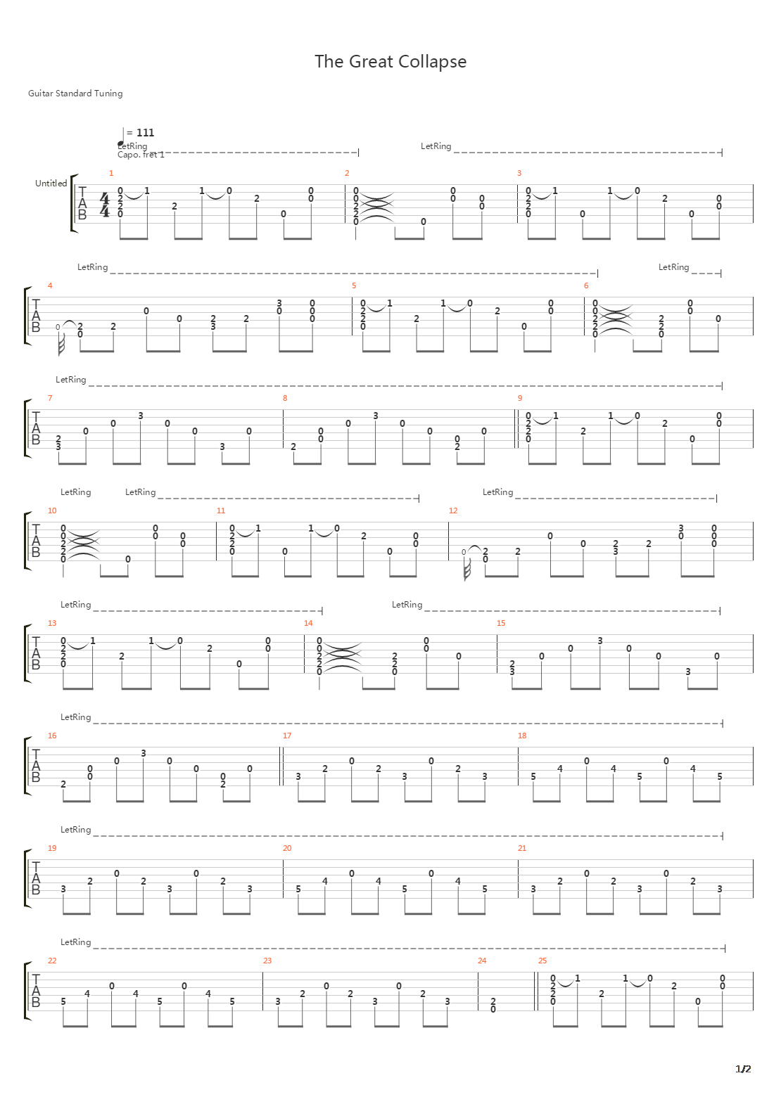 The Great Collapse吉他谱