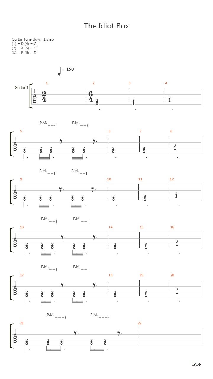 The Idiot Box吉他谱