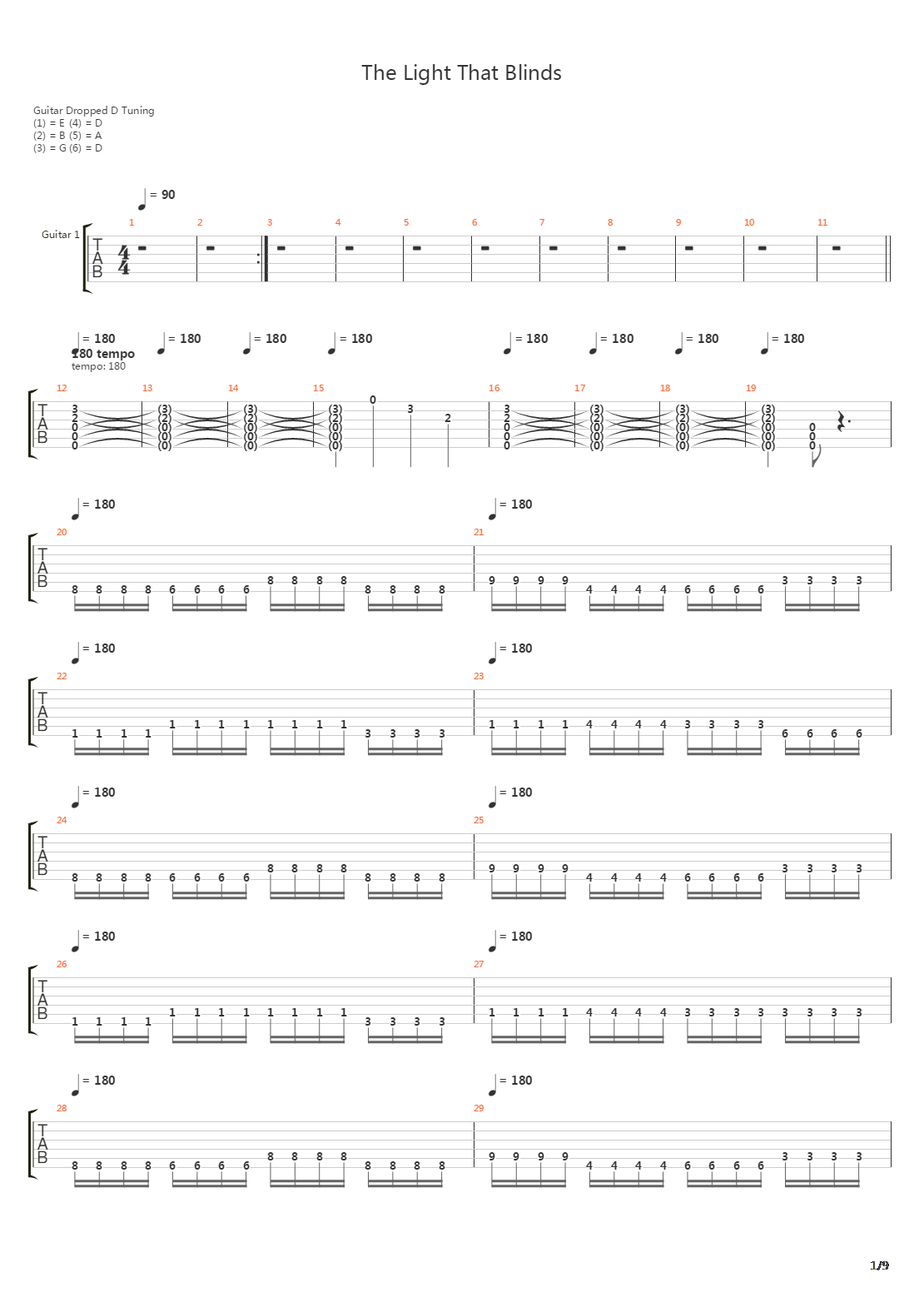 The Light That Blinds吉他谱