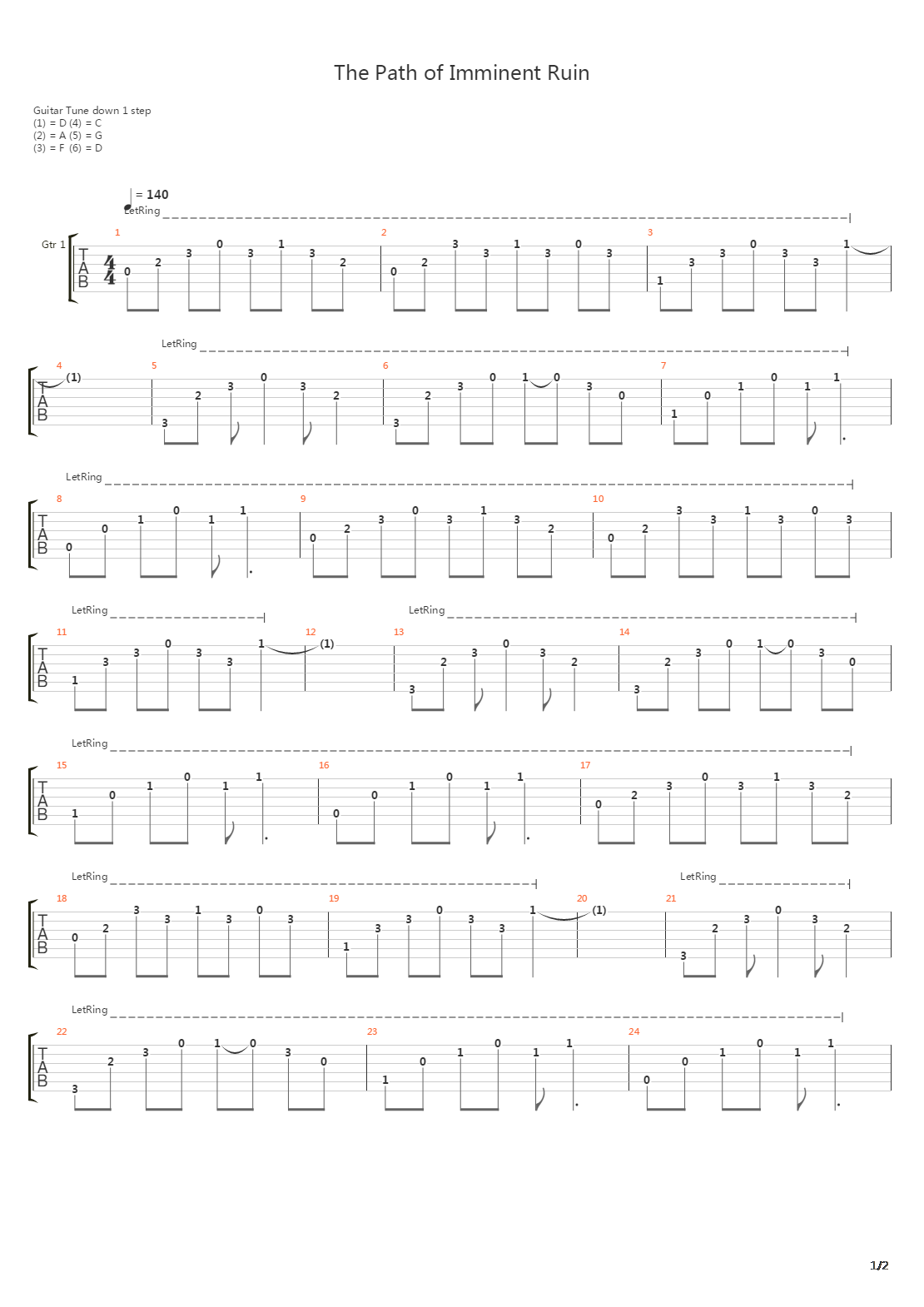 The Path To Imminent Ruin吉他谱