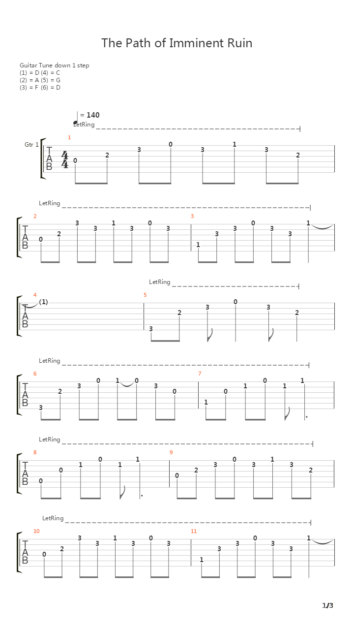 The Path To Imminent Ruin吉他谱