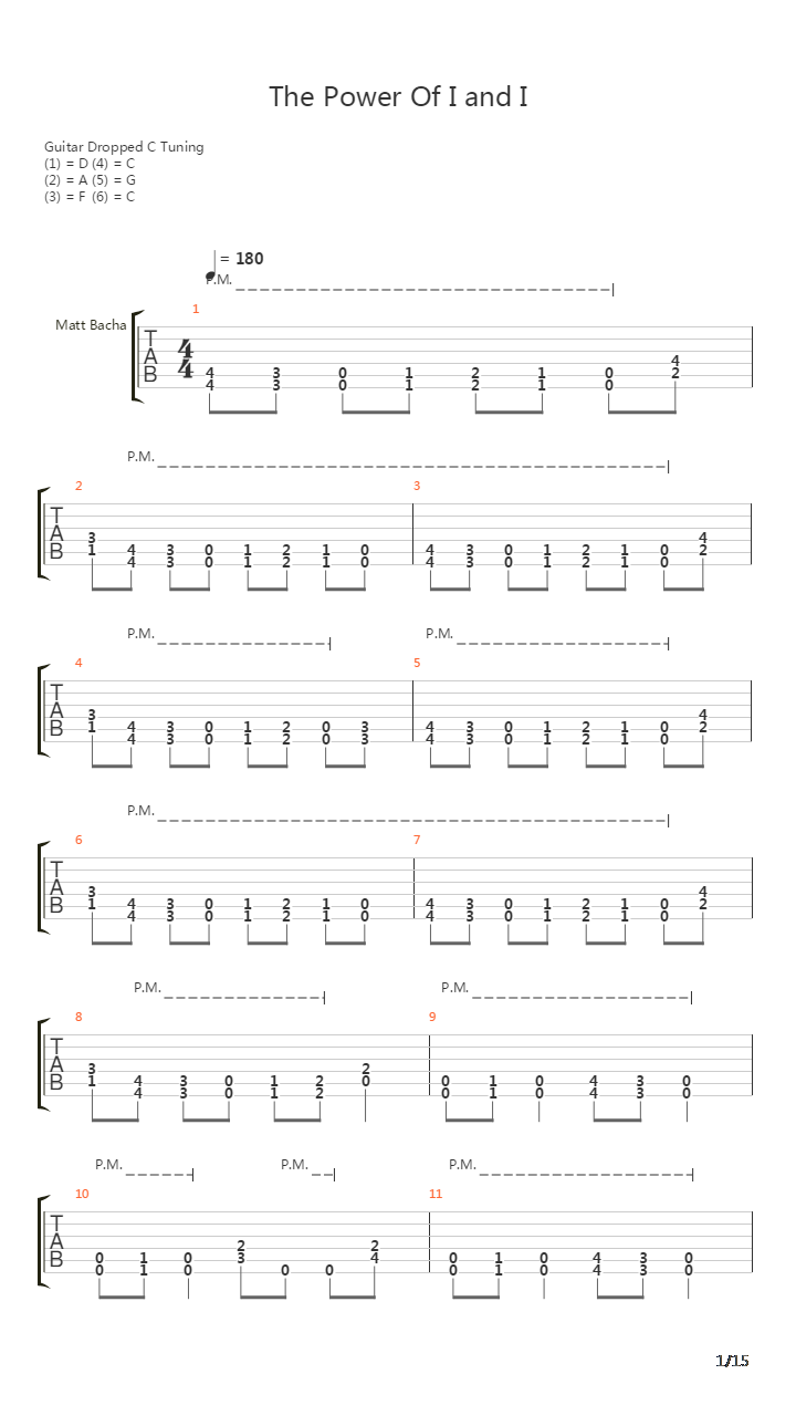 The Power Of I And I吉他谱