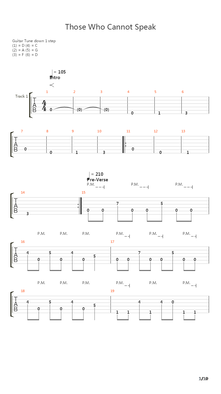 Those Who Cannot Speak吉他谱