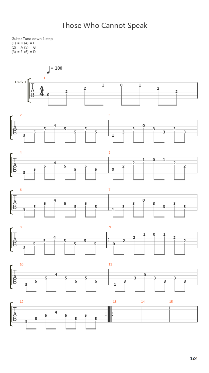 Those Who Cannot Speak吉他谱