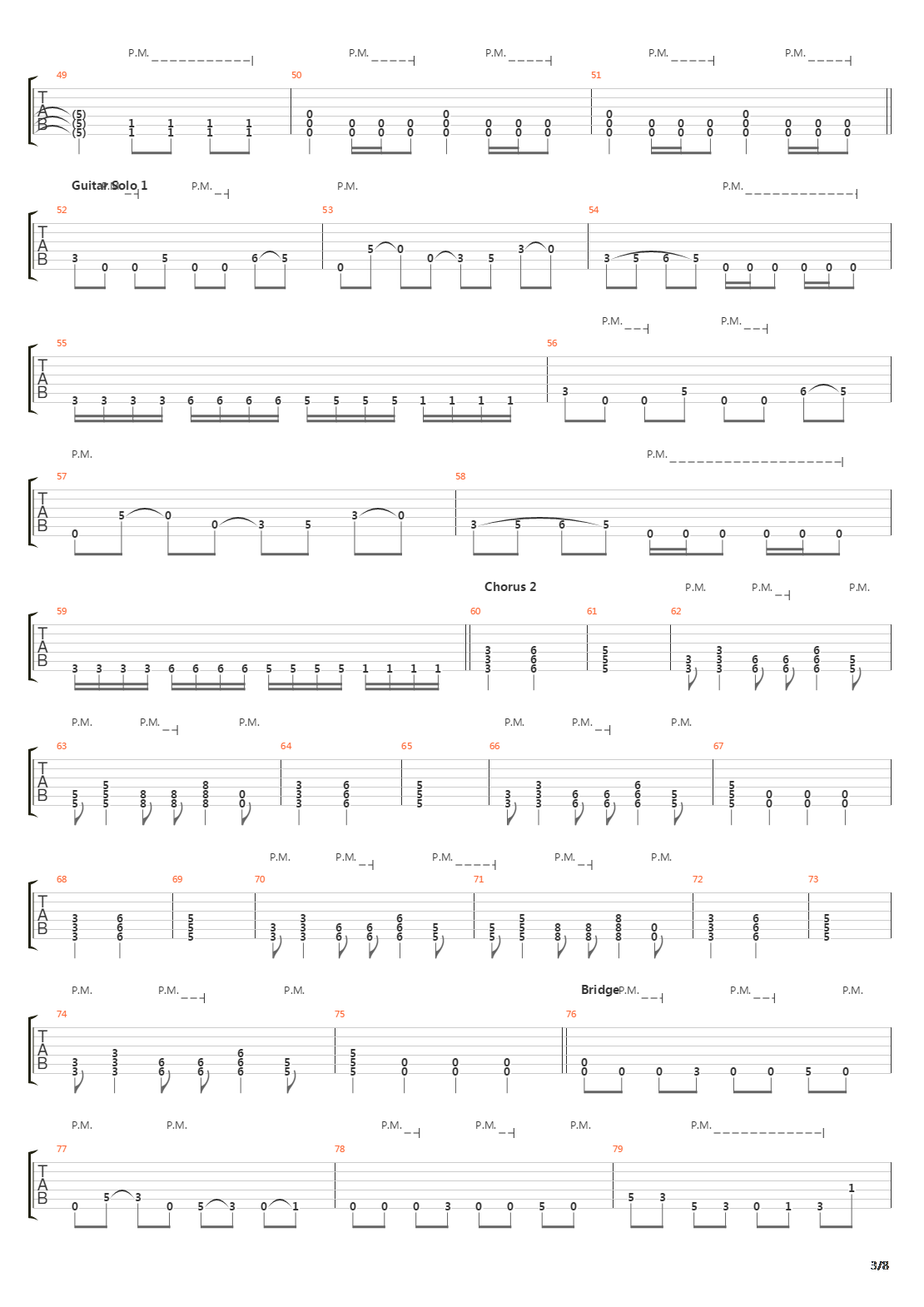 War吉他谱