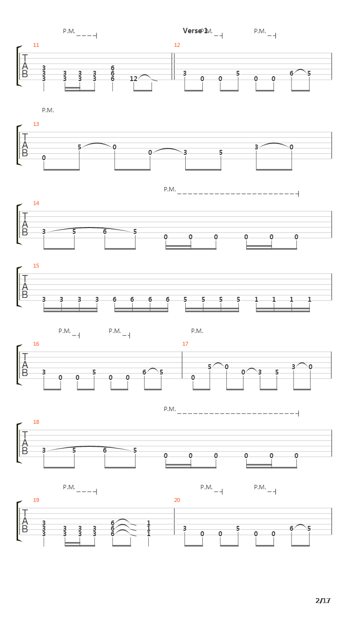 War吉他谱