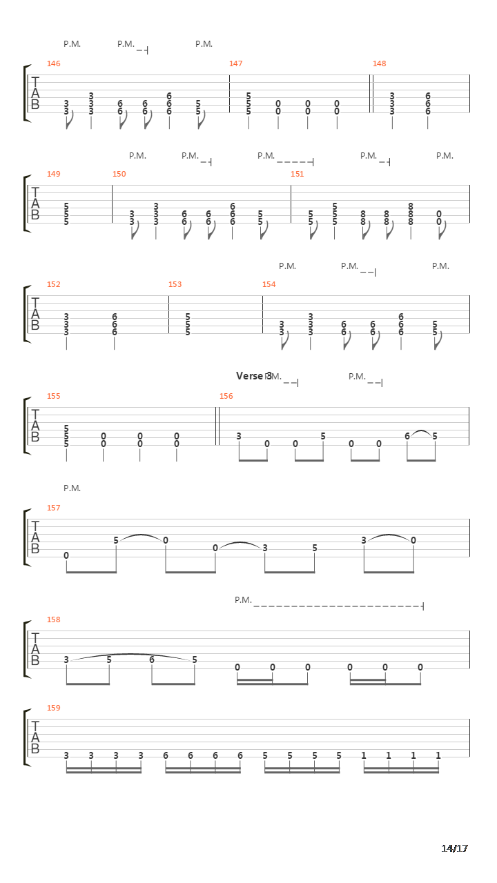 War吉他谱