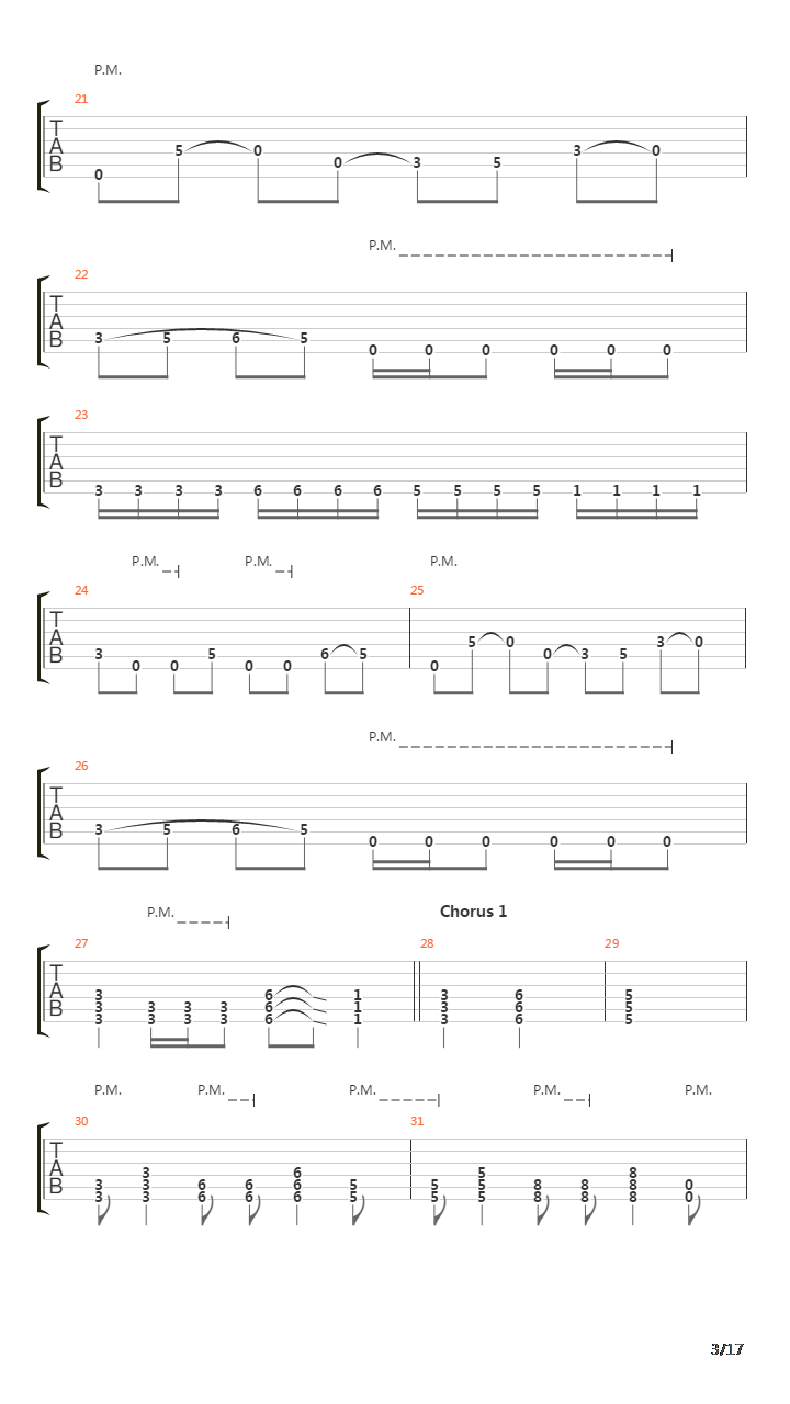 War吉他谱