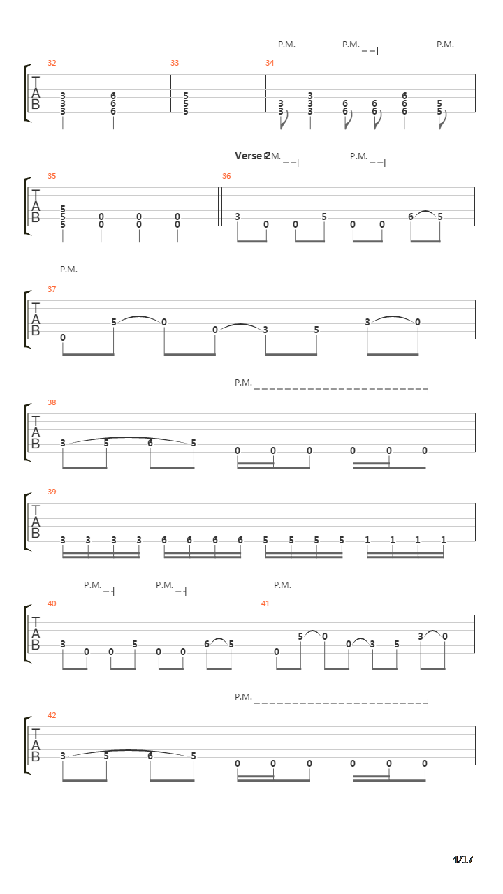 War吉他谱