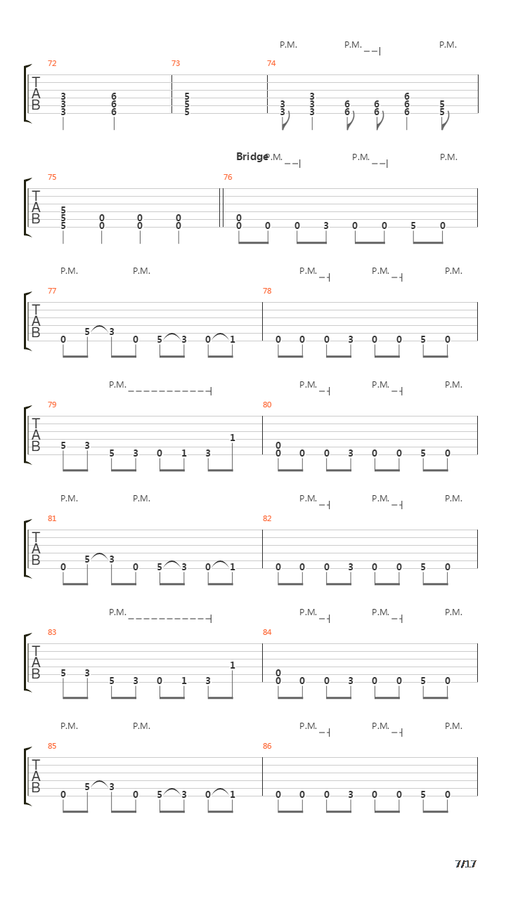 War吉他谱