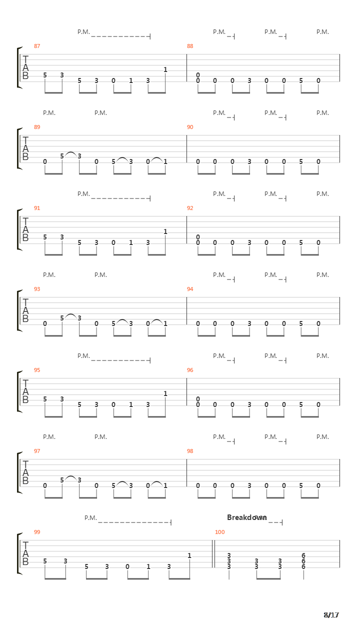 War吉他谱