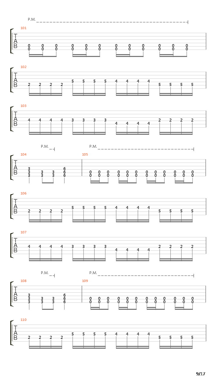 War吉他谱