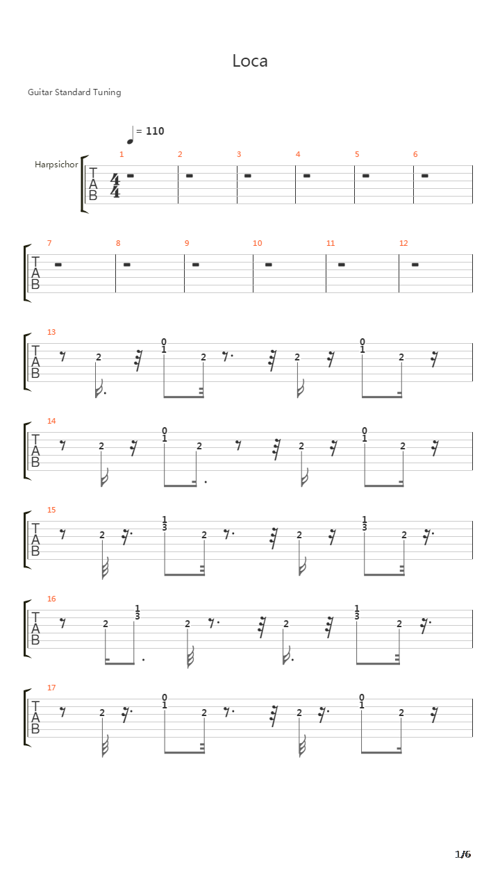 Loca吉他谱