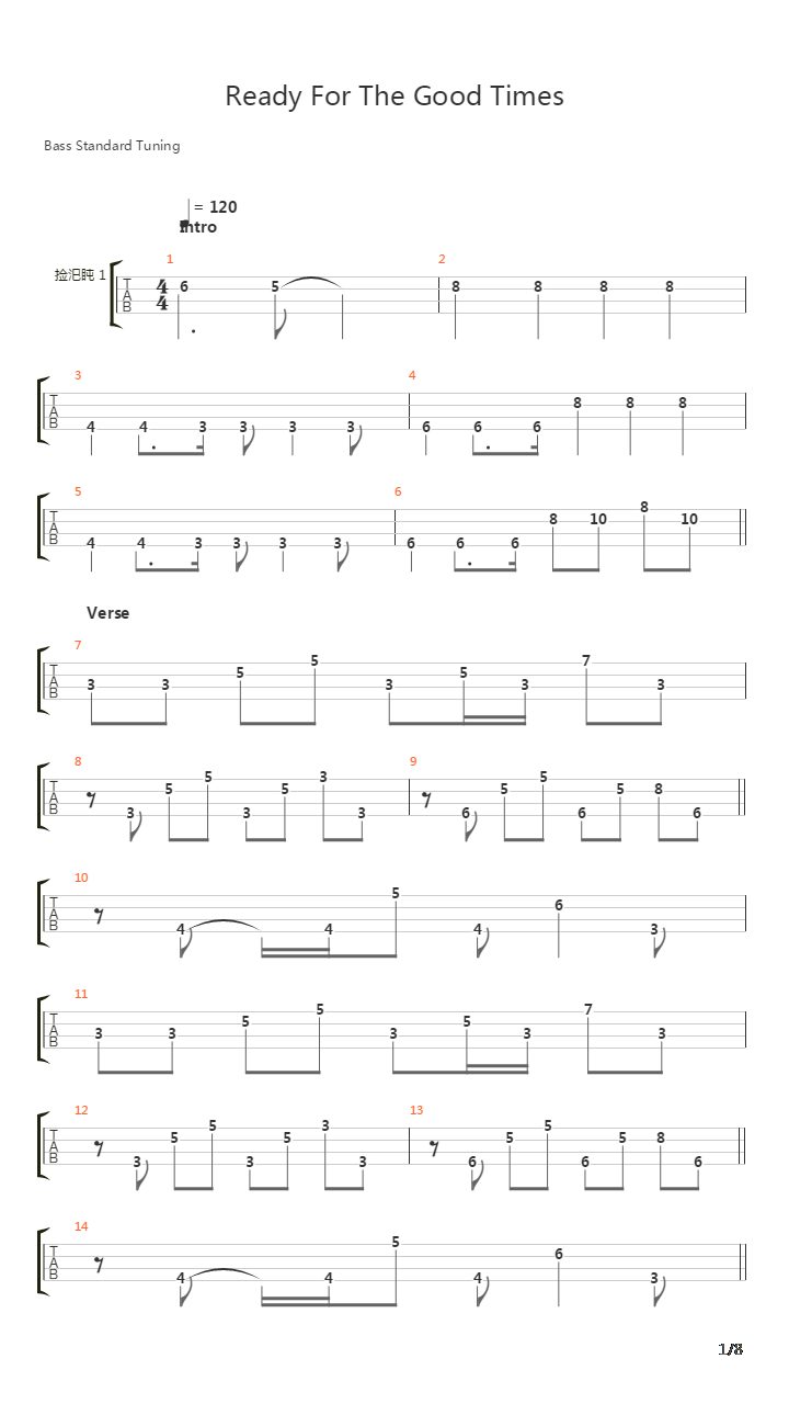 Ready For The Good Times吉他谱