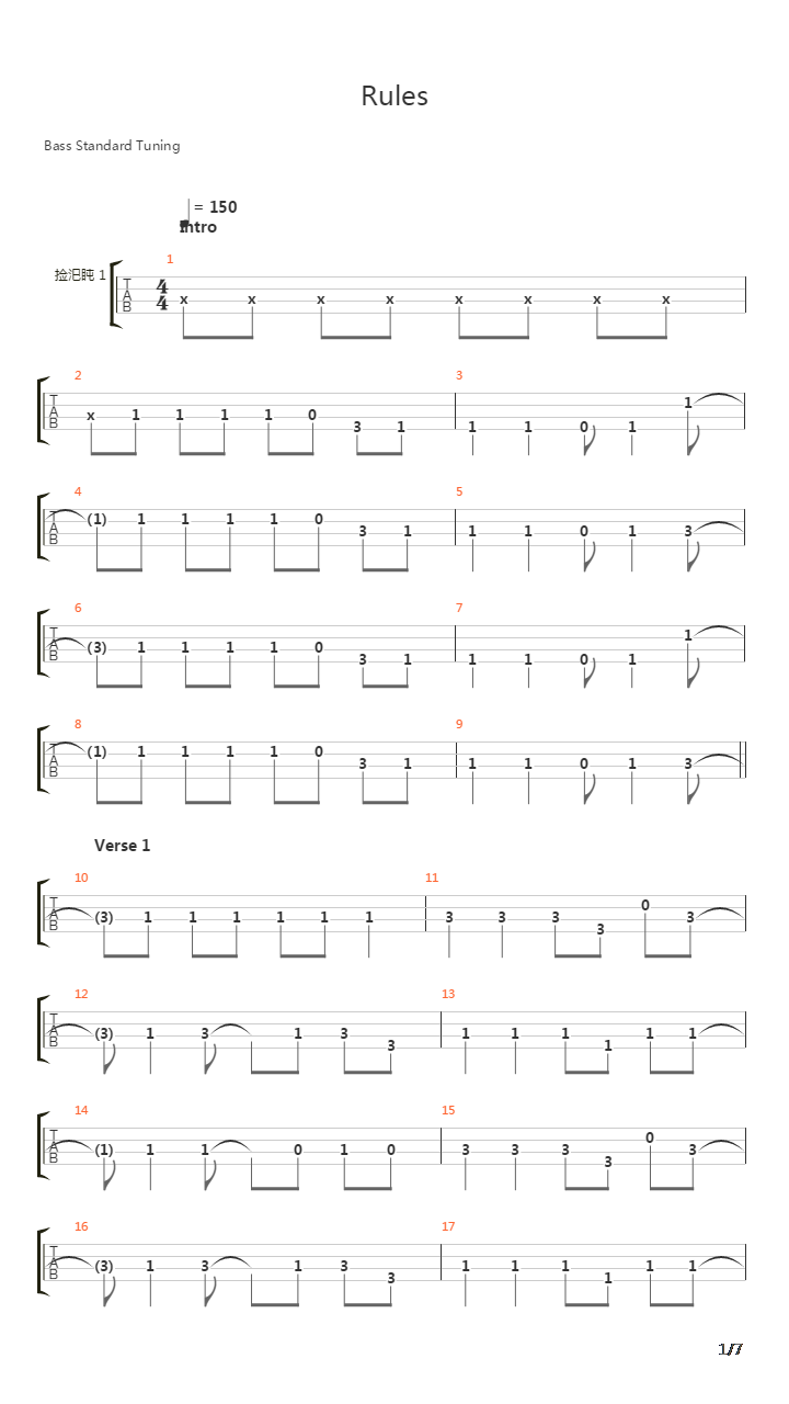 Rules吉他谱
