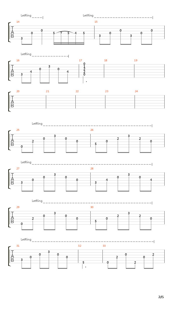 45吉他谱