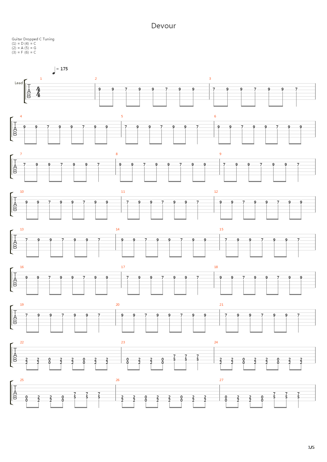 Devour吉他谱