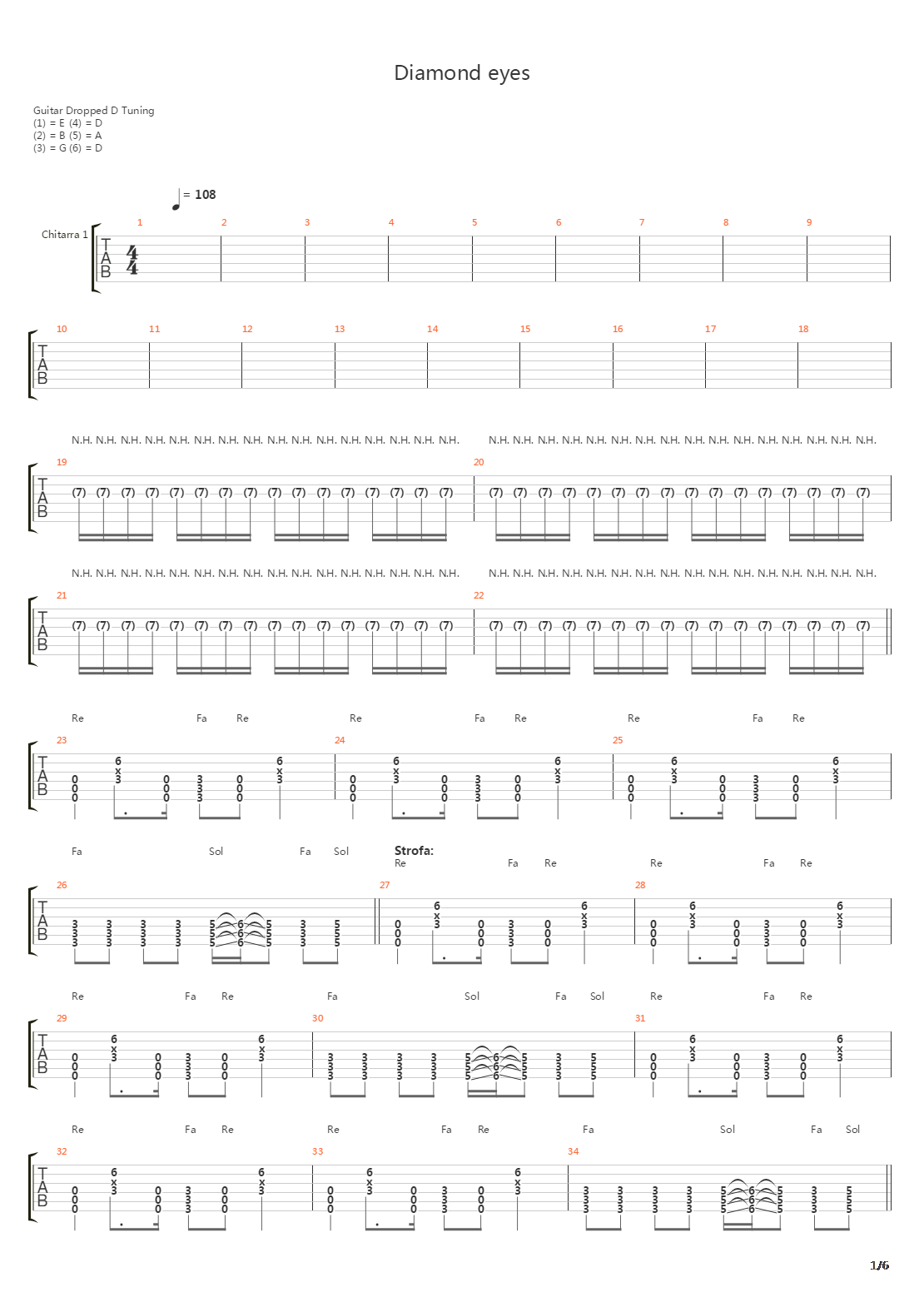 Diamond Eyes吉他谱