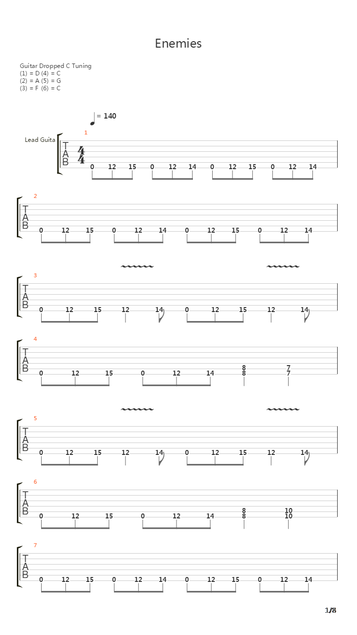 Enemies吉他谱
