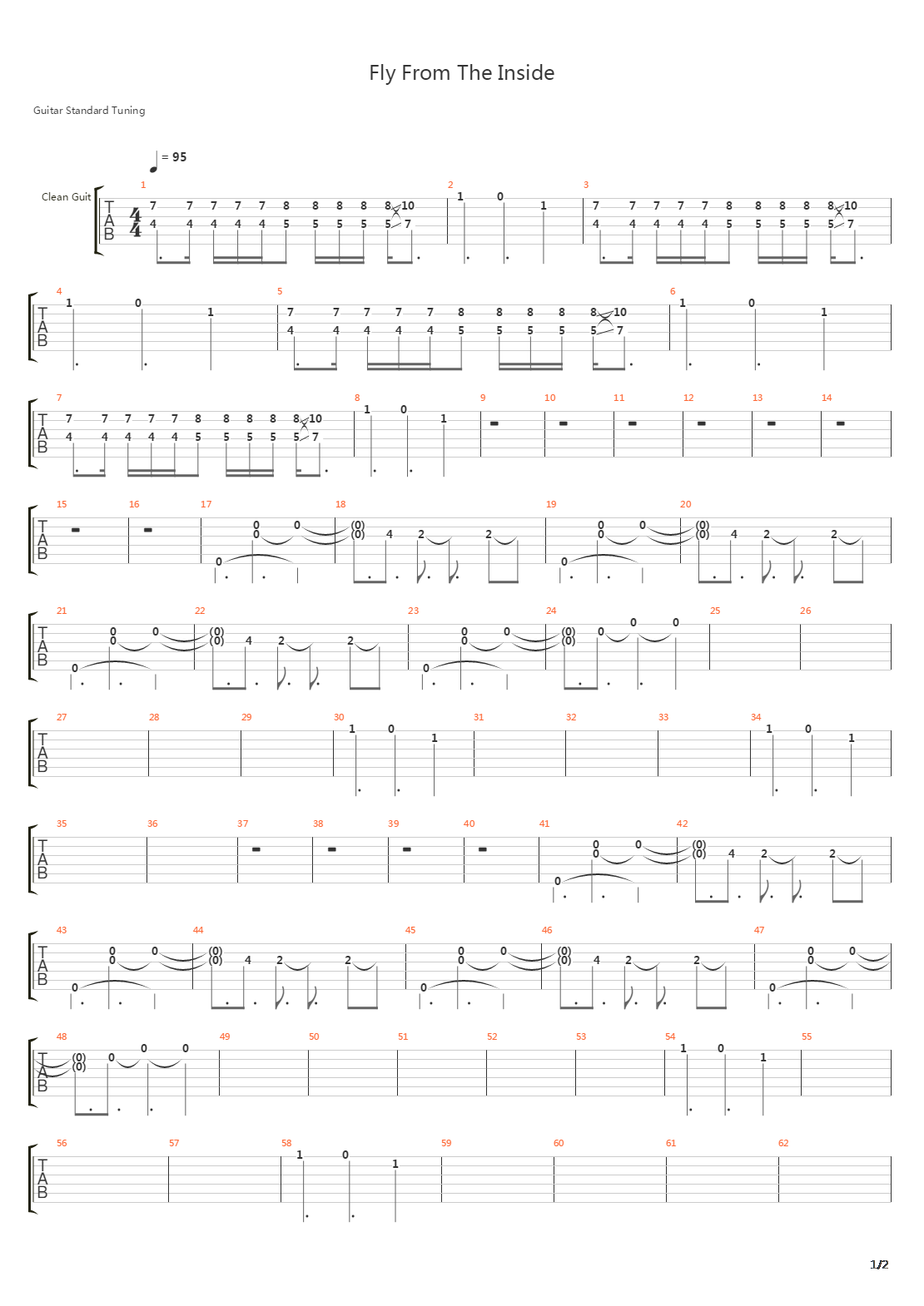 Fly From The Inside吉他谱