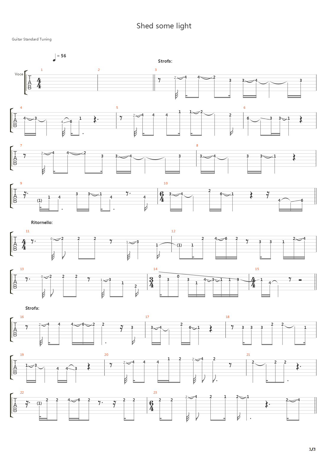 Shed Some Light吉他谱