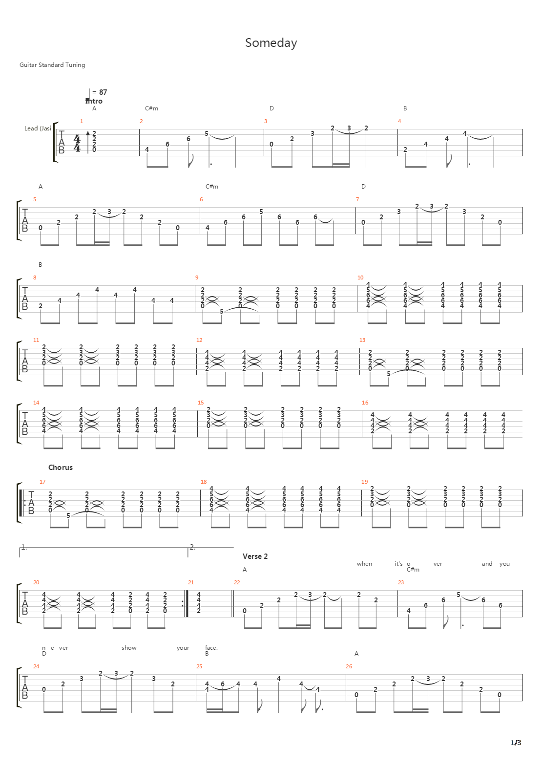 Someday吉他谱