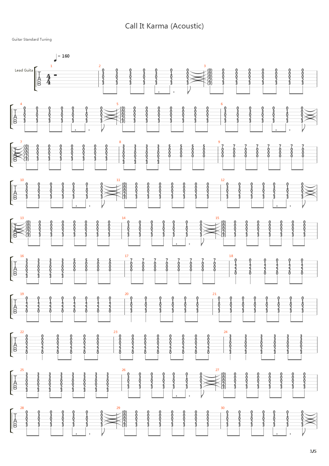 Call It Karma吉他谱