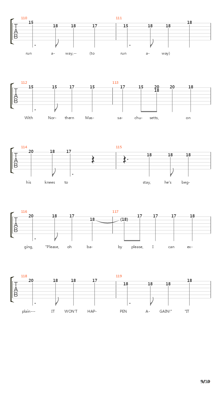 Massachusetts吉他谱