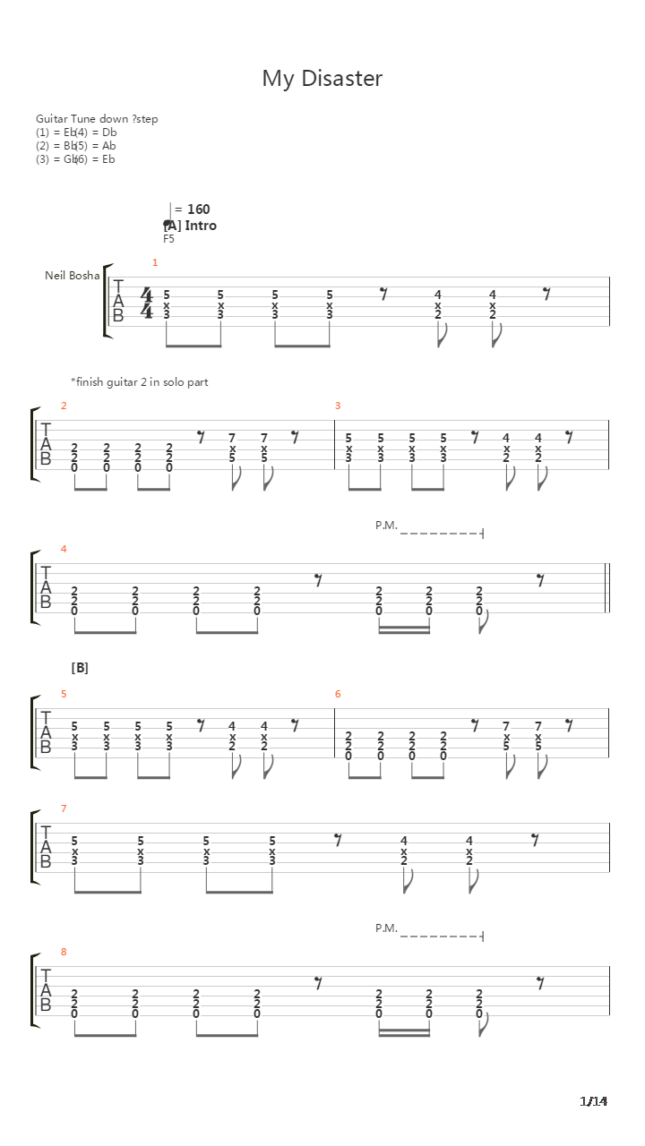 My Disaster吉他谱