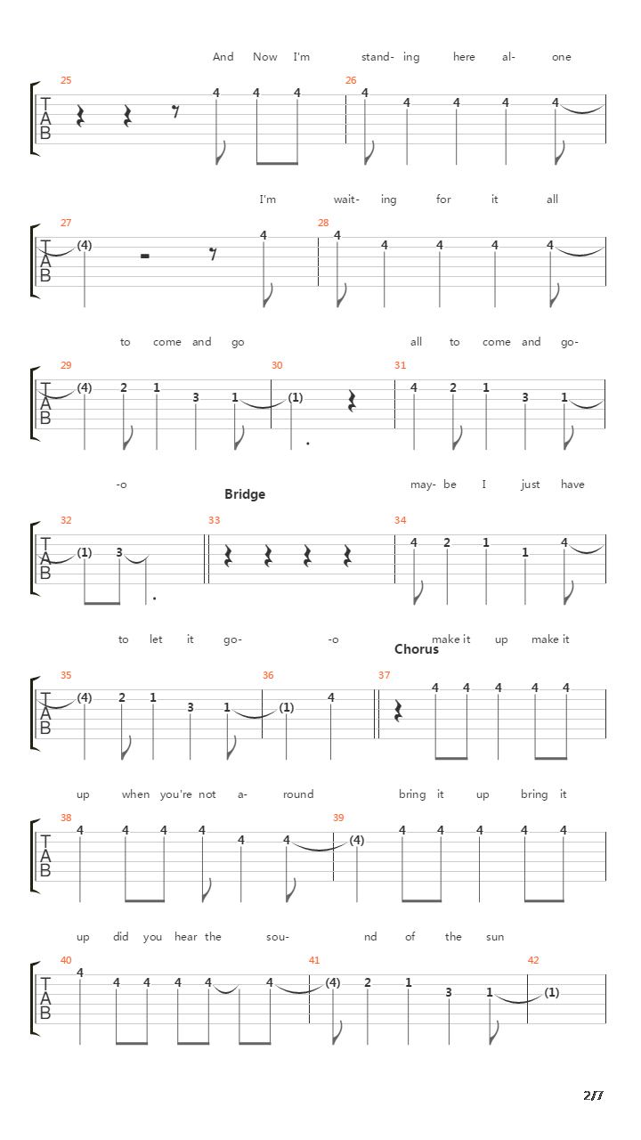 Sound Of The Sun吉他谱