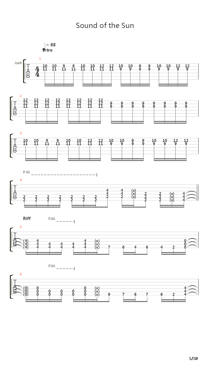 Sound Of The Sun吉他谱