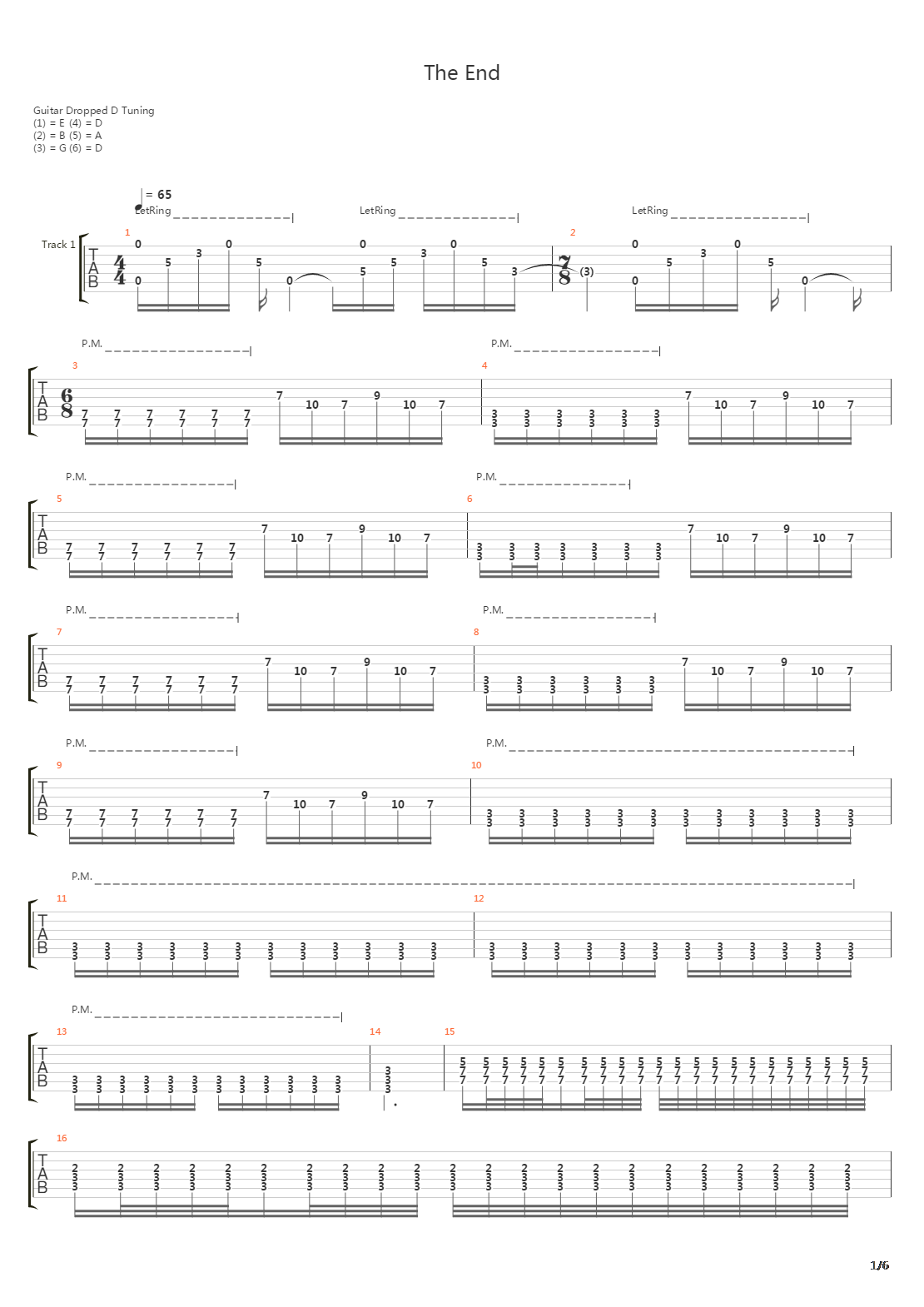 The End吉他谱