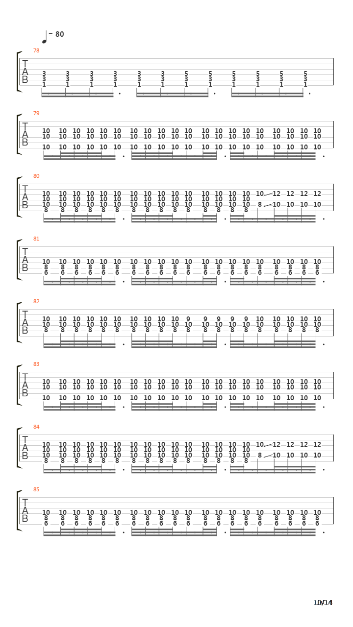 The End吉他谱