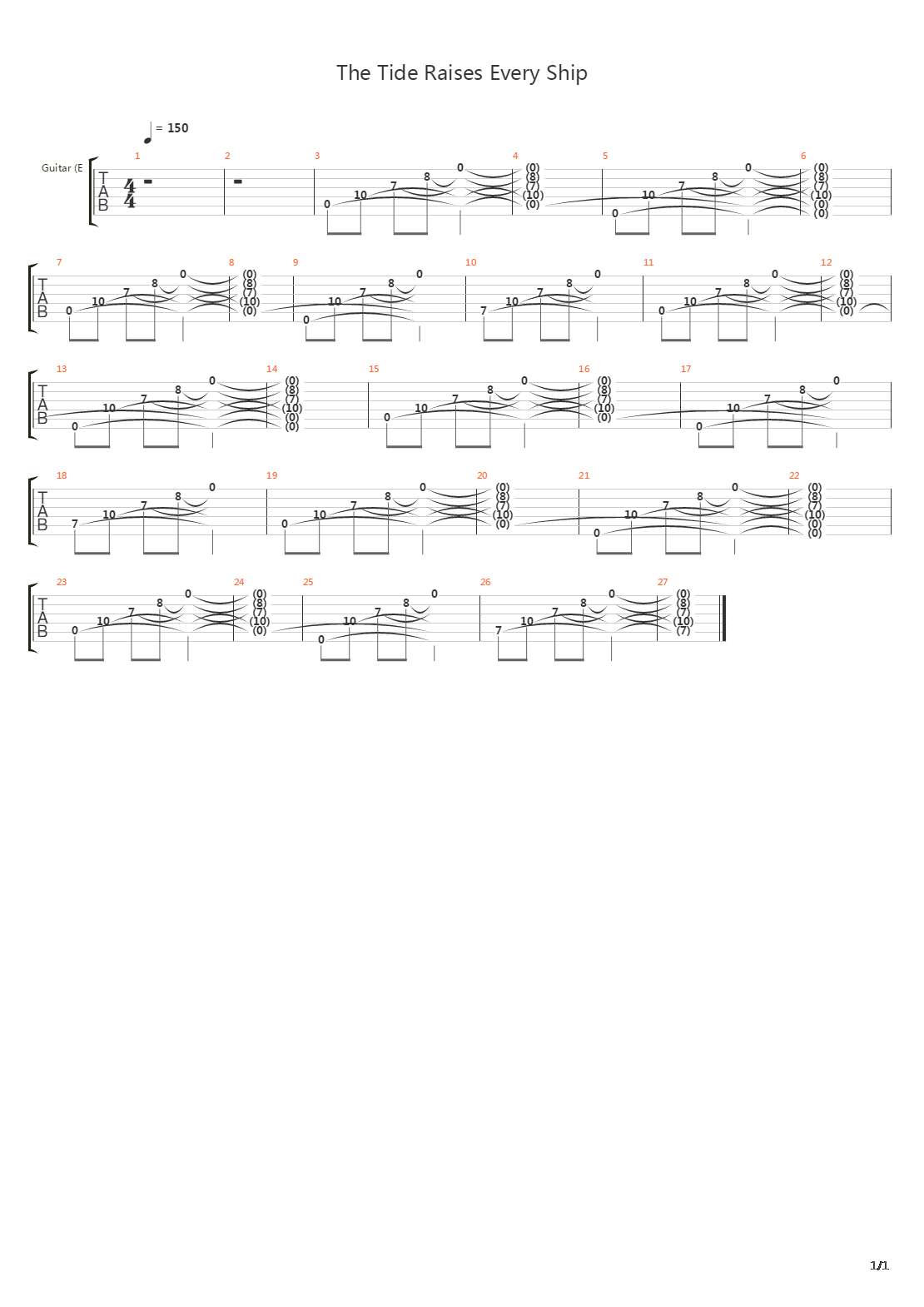 The Tide Raises Every Ship吉他谱