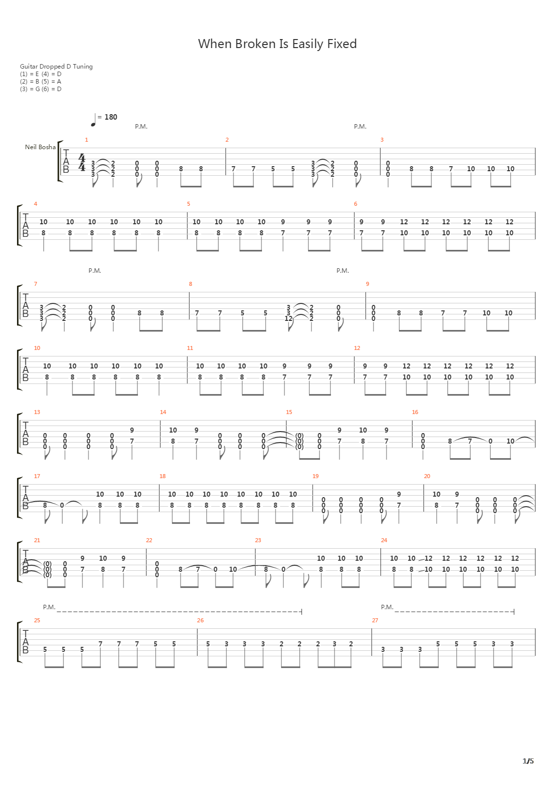When Broken Is Easily Fixed吉他谱