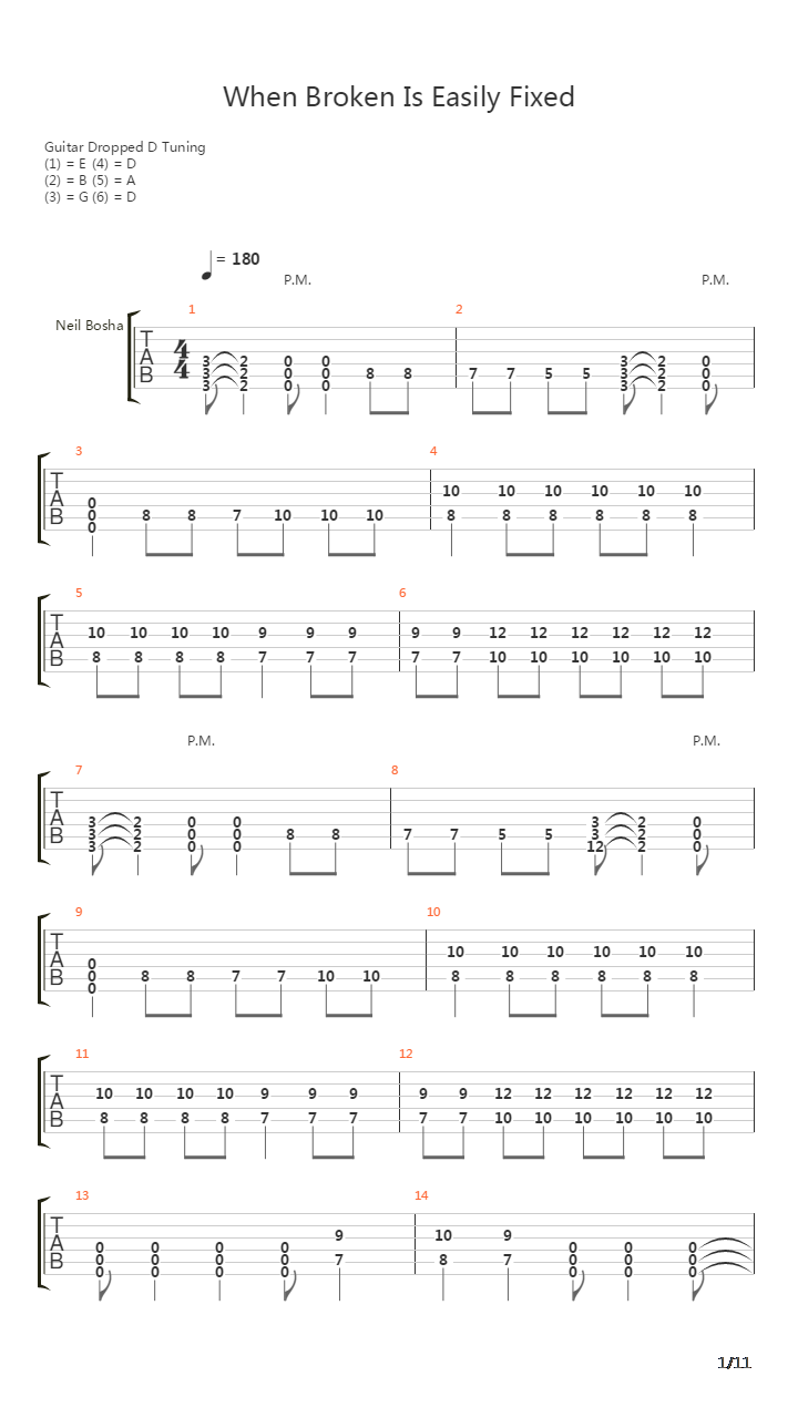 When Broken Is Easily Fixed吉他谱