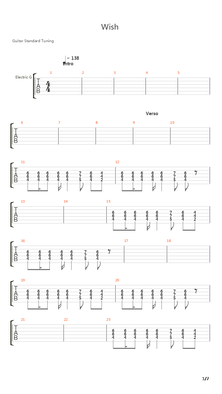 Wish吉他谱
