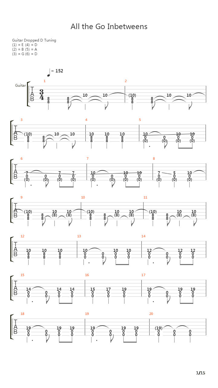 All The Go Inbetweens吉他谱