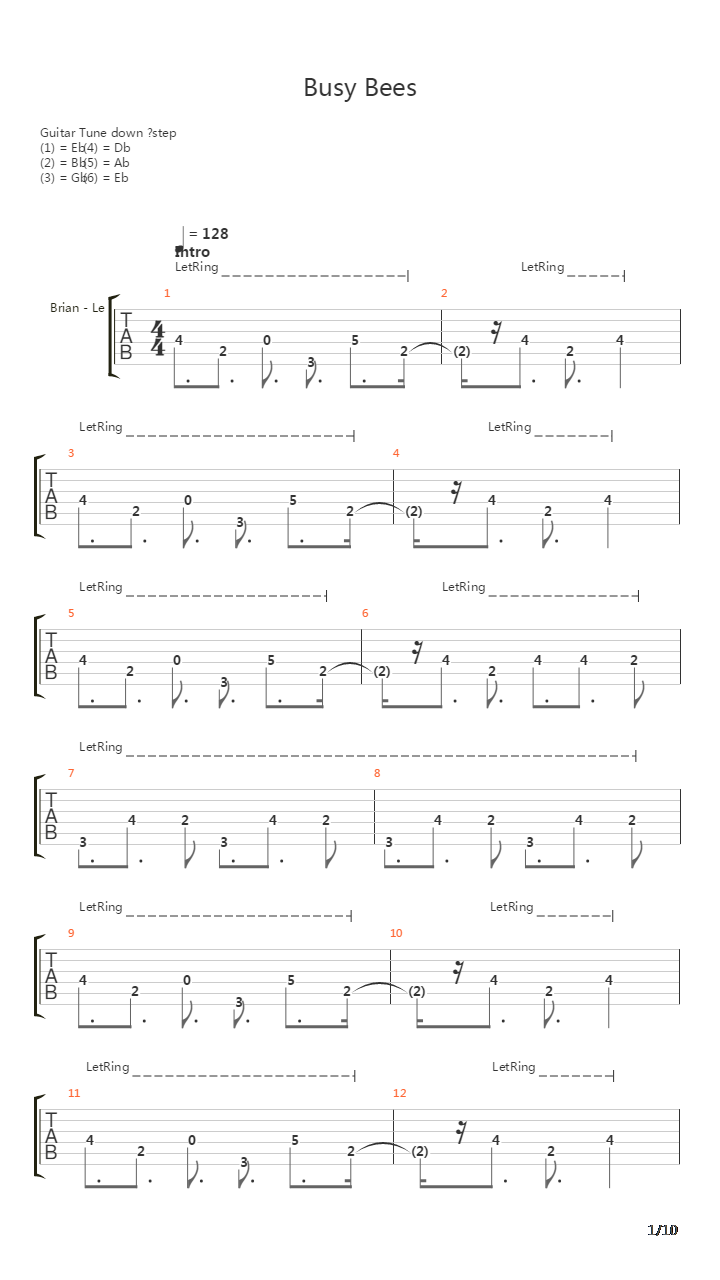 Busy Bees吉他谱